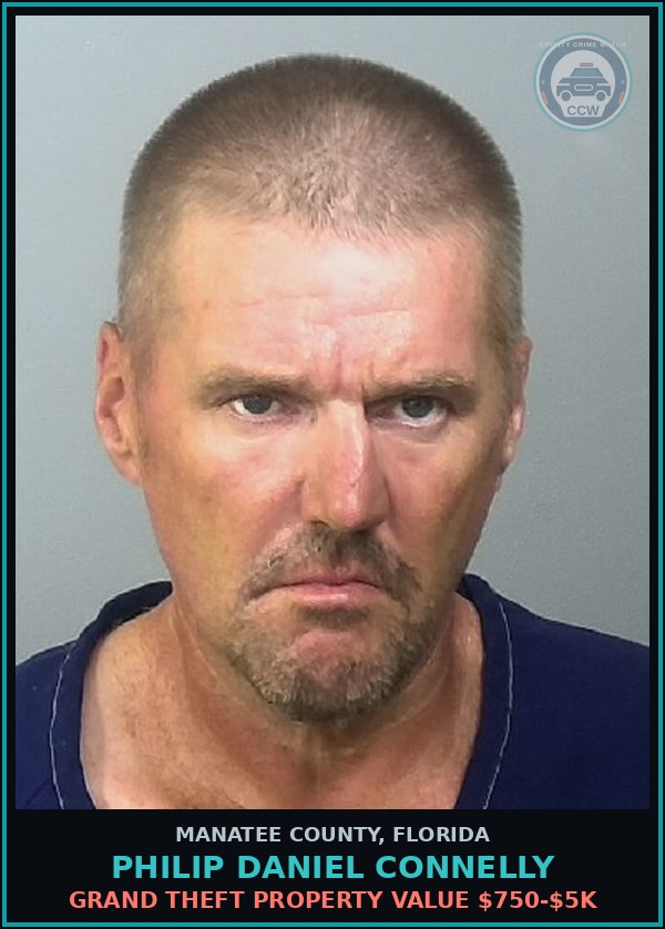 Booking mugshot of PHILIP DANIEL CONNELLY in Manatee County