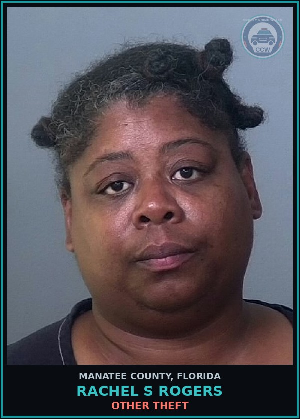 Booking mugshot of RACHEL S ROGERS in Manatee County