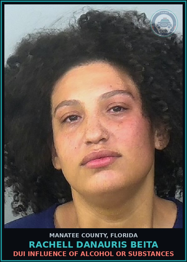 Booking mugshot of RACHELL DANAURIS BEITA in Manatee County