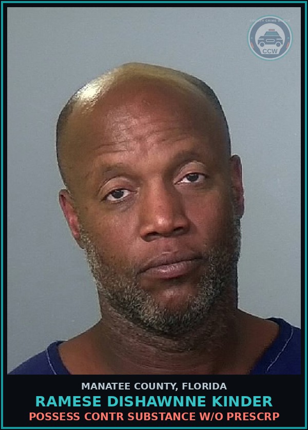 Booking mugshot of RAMESE DISHAWNNE KINDER in Manatee County