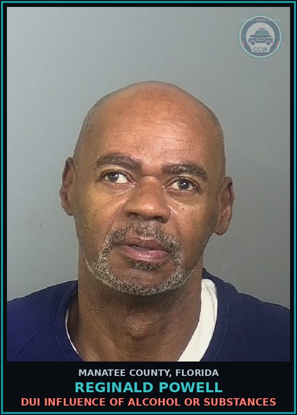 Booking mugshot of REGINALD POWELL in Manatee County