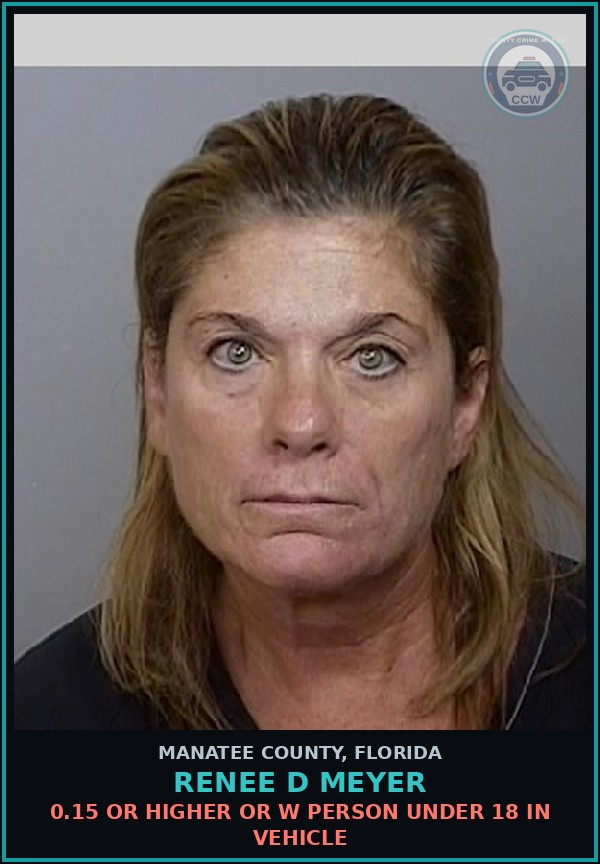 Booking mugshot of RENEE D MEYER in Manatee County