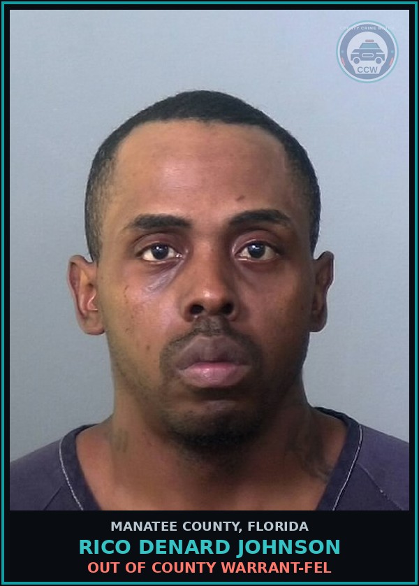 Booking mugshot of RICO DENARD JOHNSON in Manatee County
