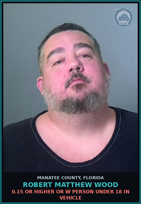 Booking mugshot of ROBERT MATTHEW WOOD in Manatee County