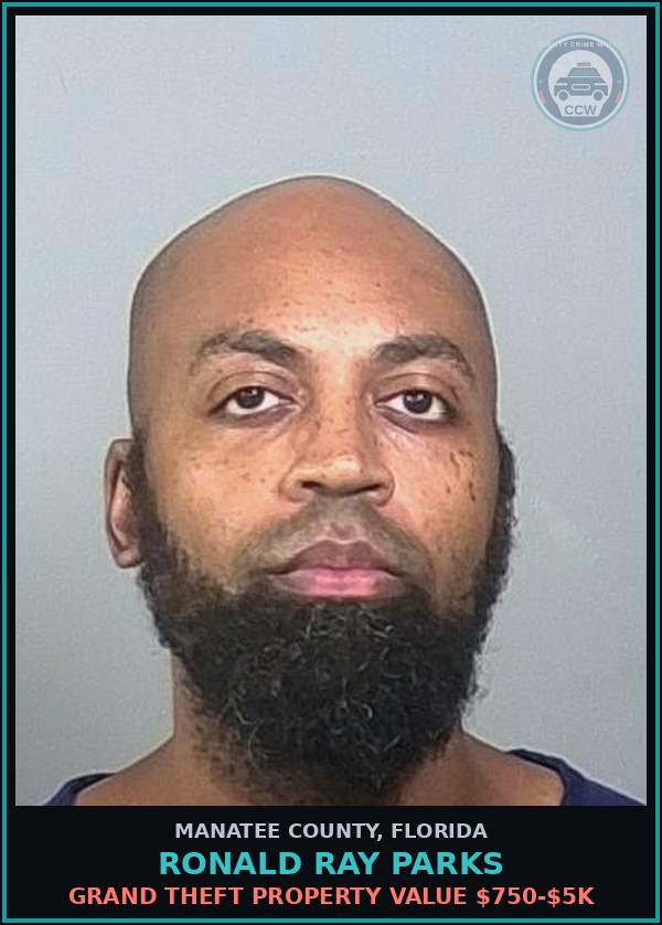 Booking mugshot of RONALD RAY PARKS in Manatee County