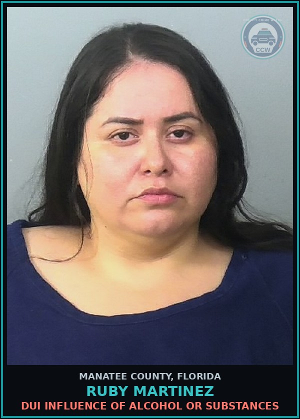 Booking mugshot of RUBY MARTINEZ in Manatee County