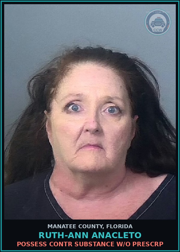 Booking mugshot of RUTH-ANN ANACLETO in Manatee County