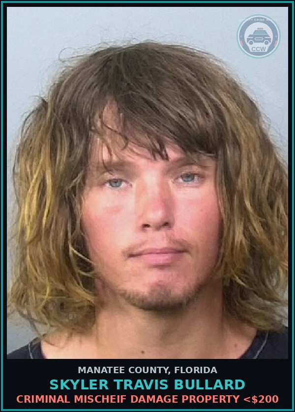 Booking mugshot of SKYLER TRAVIS BULLARD in Manatee County