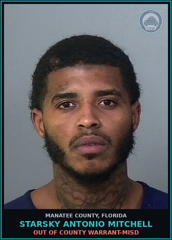 Booking mugshot of STARSKY ANTONIO MITCHELL in Manatee County