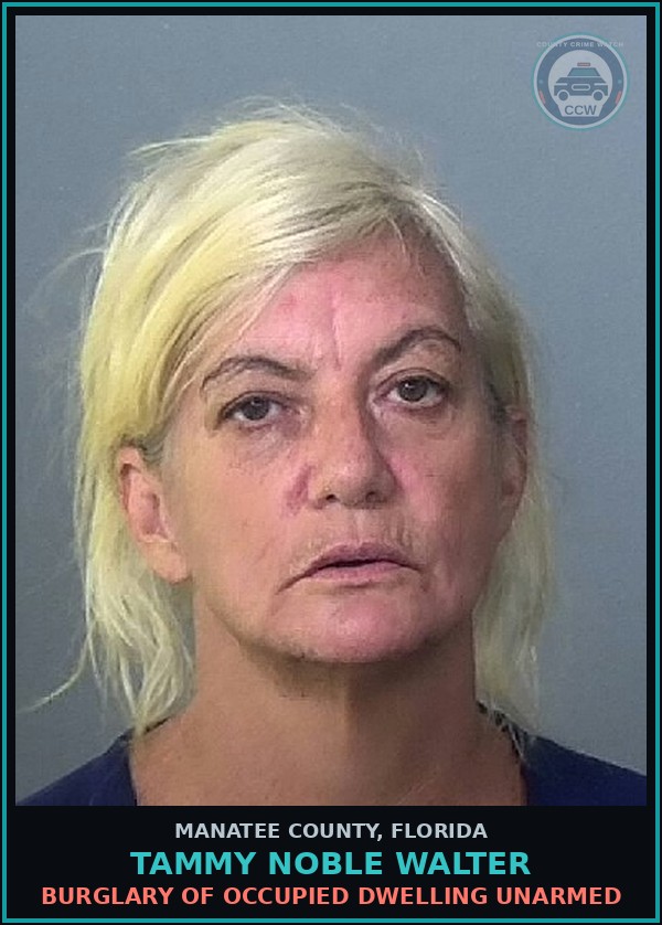 Booking mugshot of TAMMY NOBLE WALTER in Manatee County