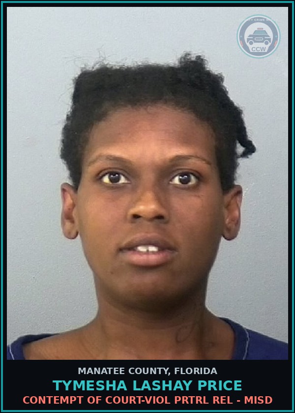 Booking mugshot of TYMESHA LASHAY PRICE in Manatee County