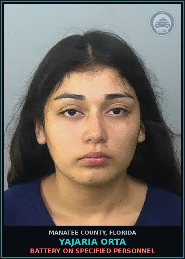Booking mugshot of YAJARIA ORTA in Manatee County