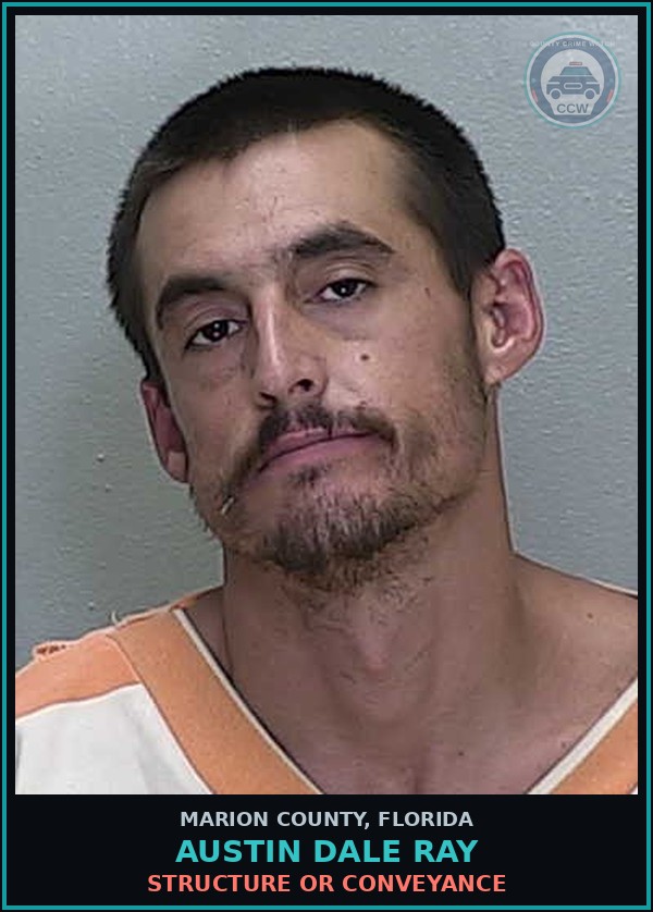 Booking mugshot of AUSTIN DALE RAY in Marion County