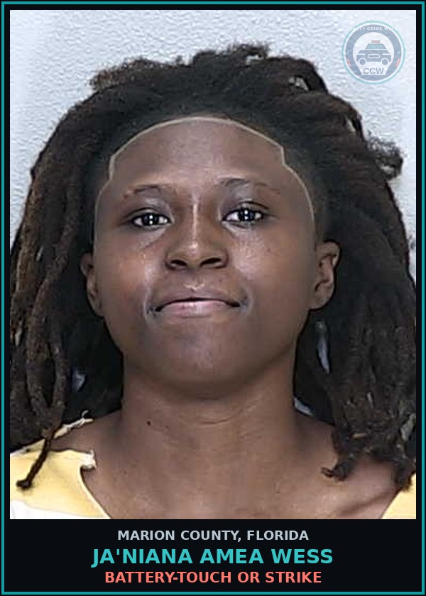 Booking mugshot of JA'NIANA AMEA WESS in Marion County