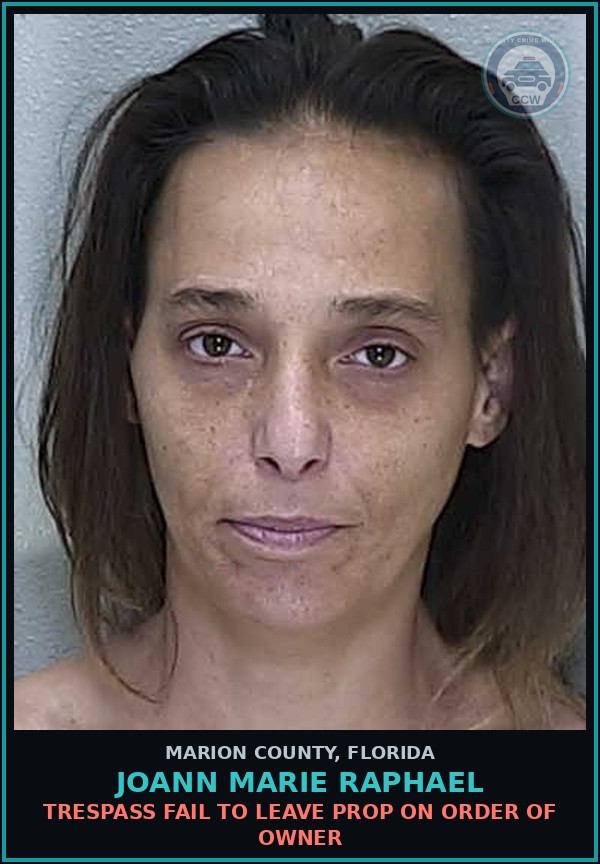 Booking mugshot of JOANN MARIE RAPHAEL in Marion County