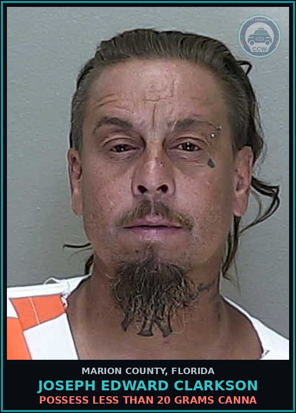 Booking mugshot of JOSEPH EDWARD CLARKSON in Marion County