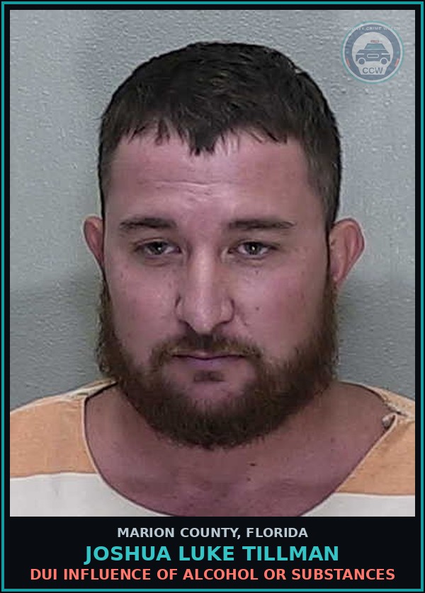Booking mugshot of JOSHUA LUKE TILLMAN in Marion County
