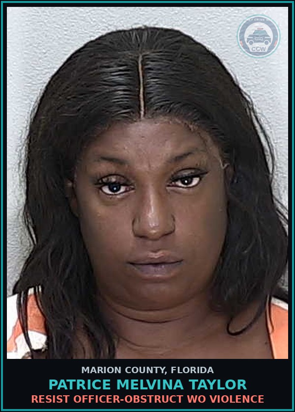 Booking mugshot of PATRICE MELVINA TAYLOR in Marion County