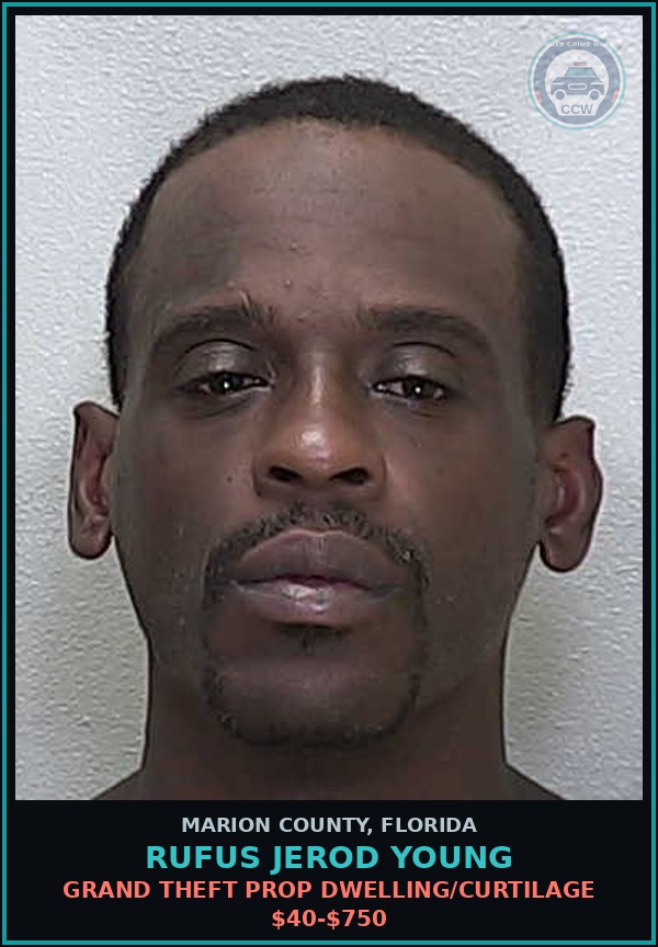 Booking mugshot of RUFUS JEROD YOUNG in Marion County