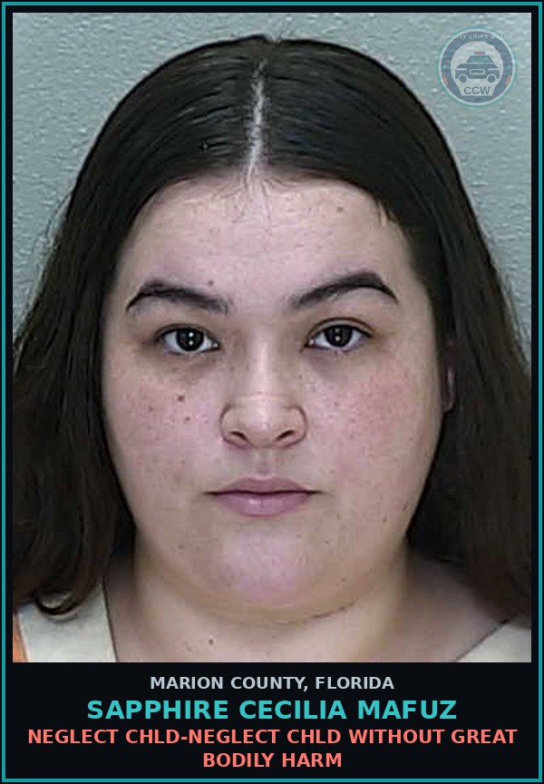 Booking mugshot of SAPPHIRE CECILIA MAFUZ in Marion County