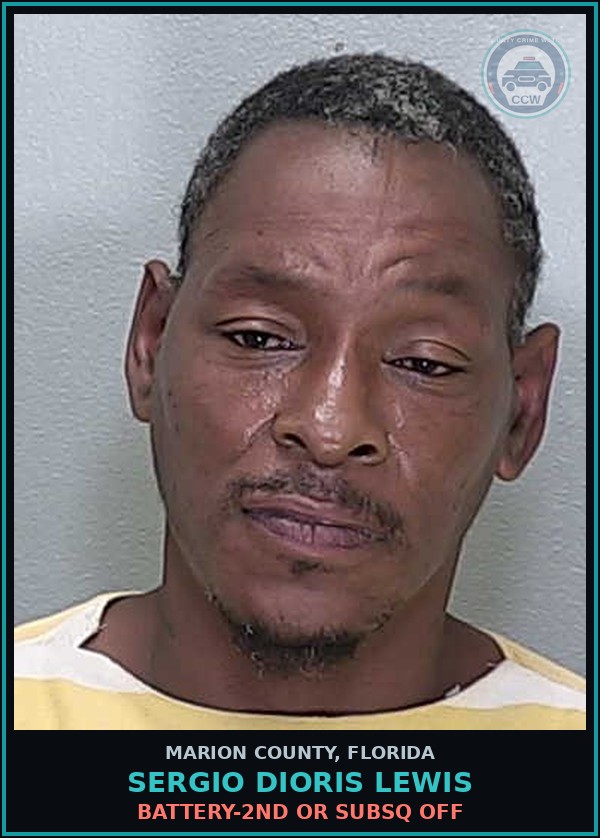 Booking mugshot of SERGIO DIORIS LEWIS in Marion County