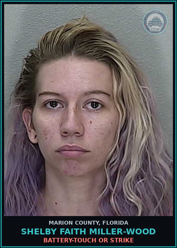 Booking mugshot of SHELBY FAITH MILLER-WOOD in Marion County