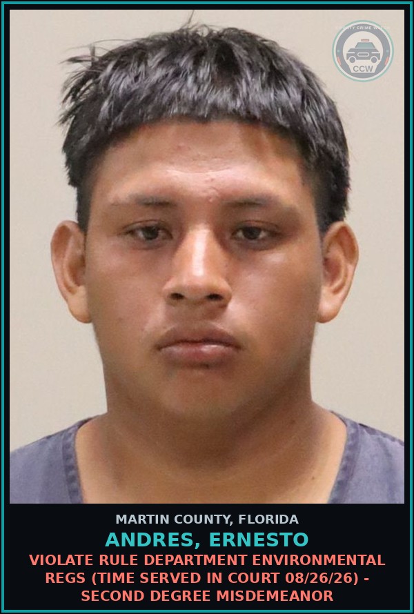 Booking mugshot of ANDRES, ERNESTO in Martin County