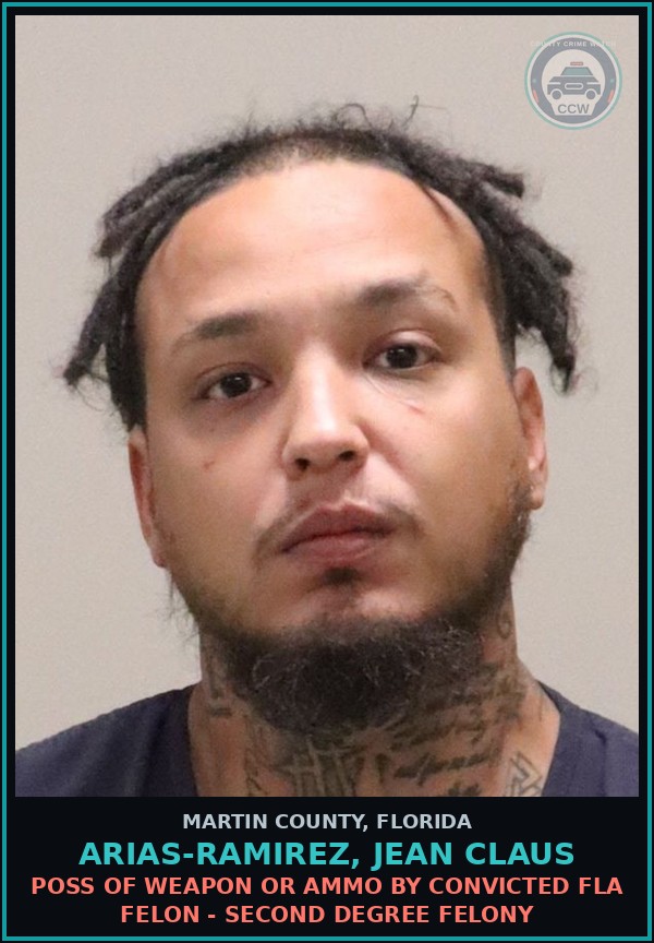 Booking mugshot of ARIAS-RAMIREZ, JEAN CLAUS in Martin County