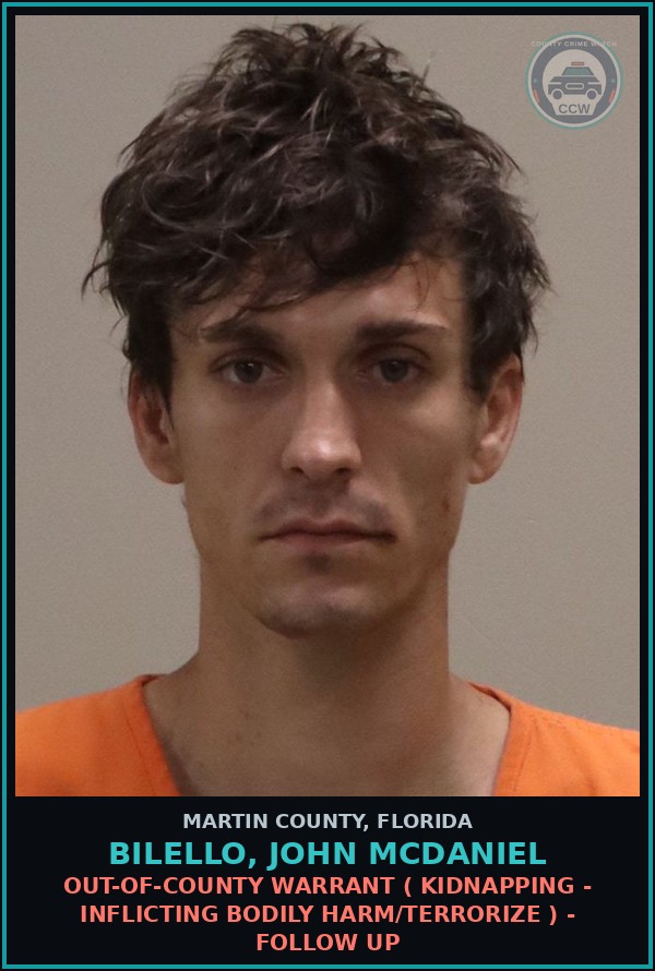 Booking mugshot of BILELLO, JOHN MCDANIEL in Martin County