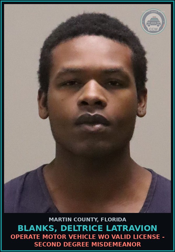 Booking mugshot of BLANKS, DELTRICE LATRAVION in Martin County