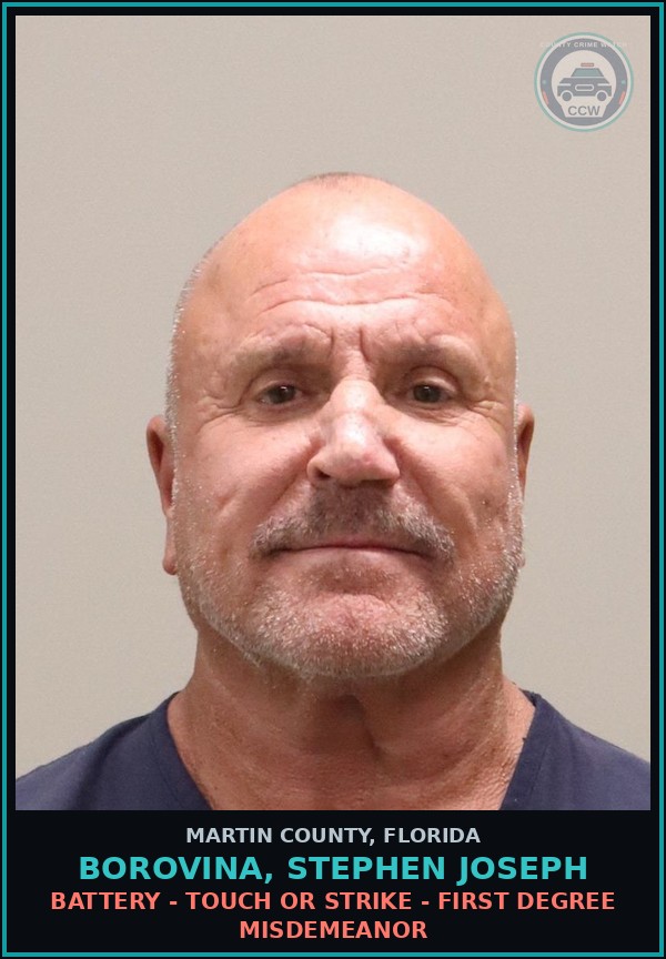 Booking mugshot of BOROVINA, STEPHEN JOSEPH in Martin County