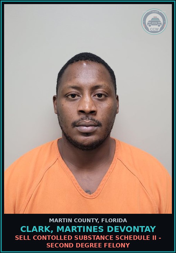 Booking mugshot of CLARK, MARTINES DEVONTAY in Martin County