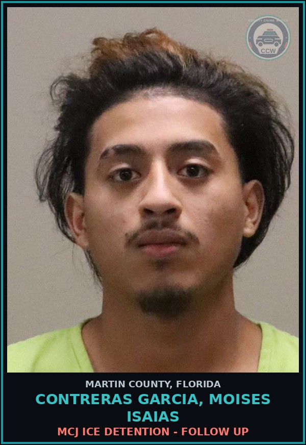 Booking mugshot of CONTRERAS GARCIA, MOISES ISAIAS in Martin County