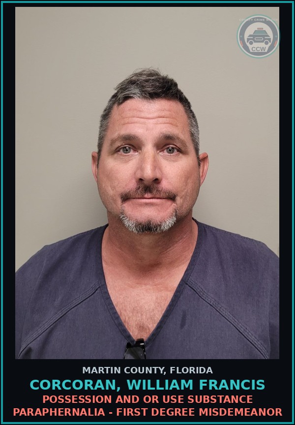 Booking mugshot of CORCORAN, WILLIAM FRANCIS in Martin County