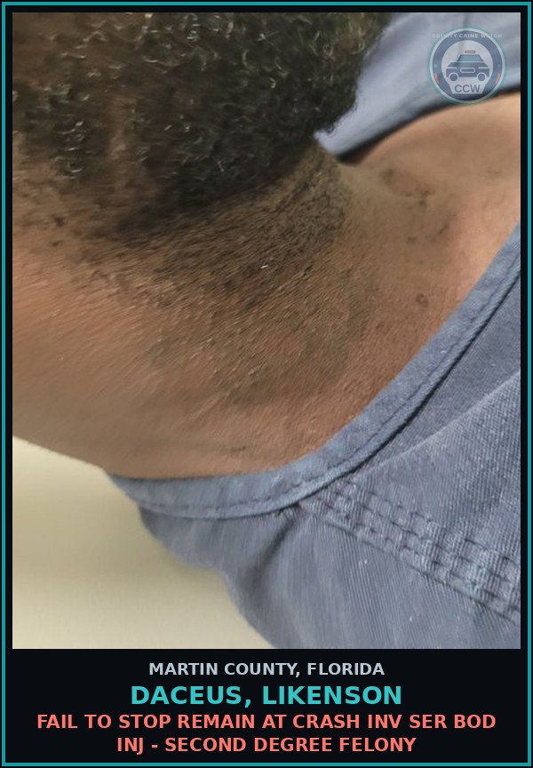 Booking mugshot of DACEUS, LIKENSON in Martin County