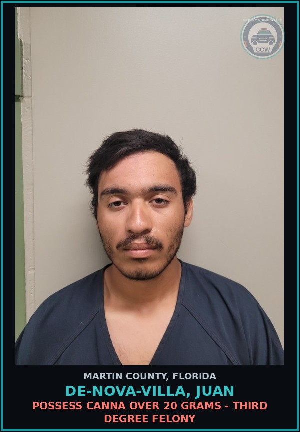 Booking mugshot of DE-NOVA-VILLA, JUAN in Martin County