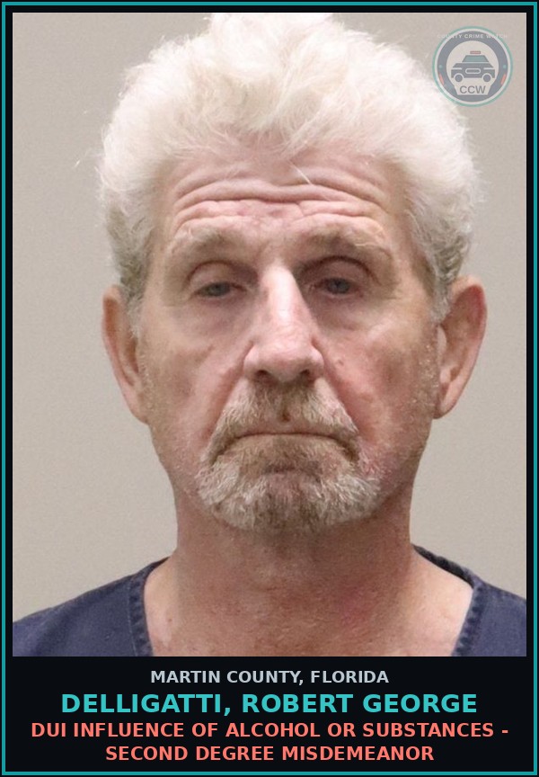Booking mugshot of DELLIGATTI, ROBERT GEORGE in Martin County