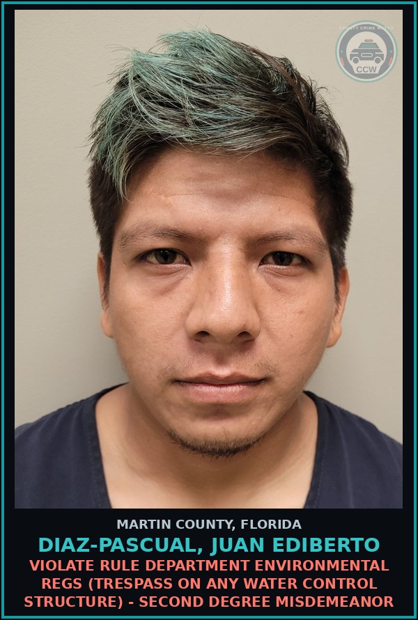 Booking mugshot of DIAZ-PASCUAL, JUAN EDIBERTO in Martin County