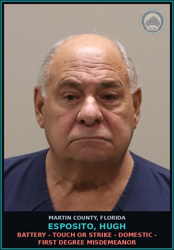 Booking mugshot of ESPOSITO, HUGH in Martin County