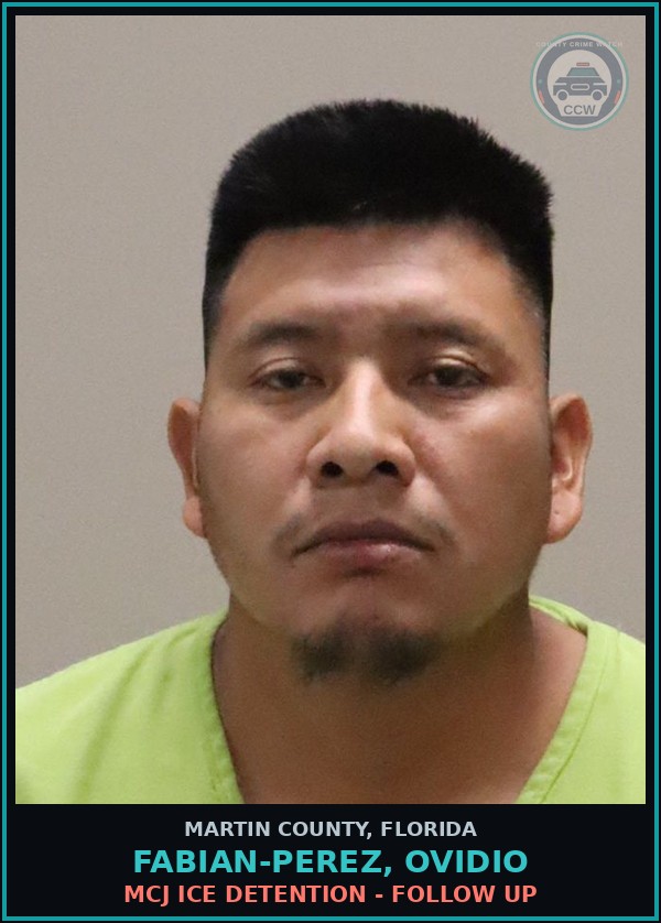 Booking mugshot of FABIAN-PEREZ, OVIDIO in Martin County