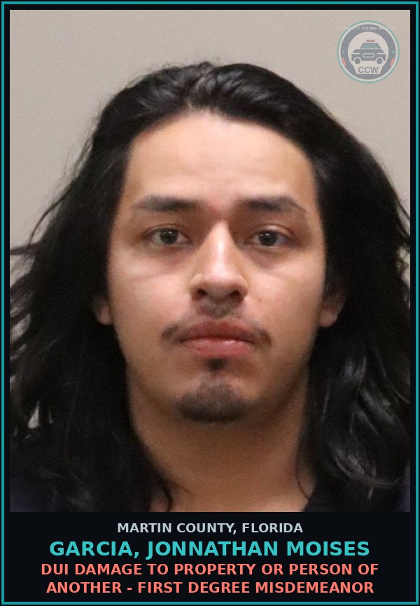 Booking mugshot of GARCIA, JONNATHAN MOISES in Martin County