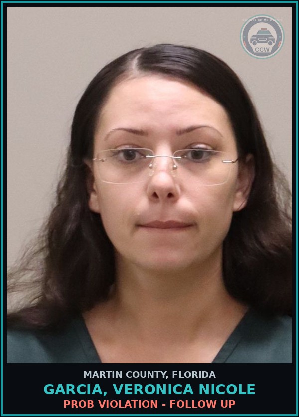 Booking mugshot of GARCIA, VERONICA NICOLE in Martin County