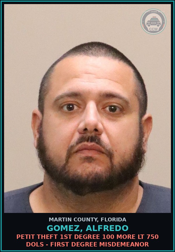 Booking mugshot of GOMEZ, ALFREDO in Martin County