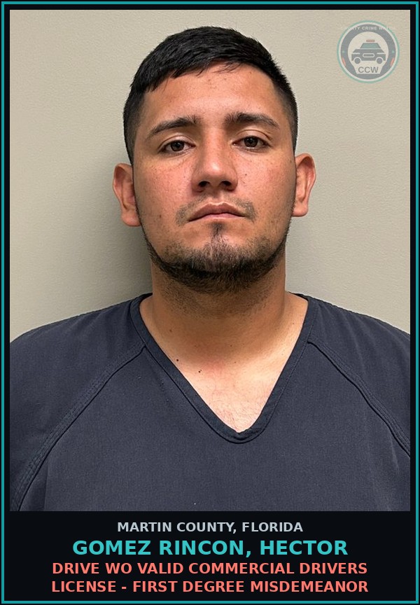 Booking mugshot of GOMEZ RINCON, HECTOR in Martin County