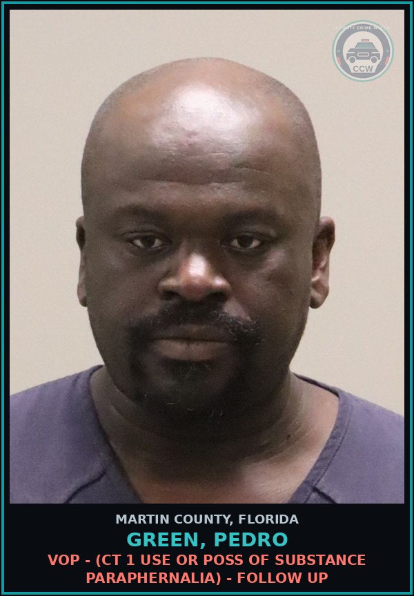 Booking mugshot of GREEN, PEDRO in Martin County