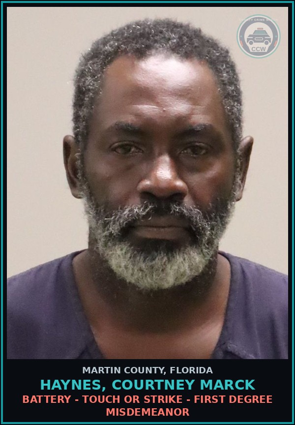 Booking mugshot of HAYNES, COURTNEY MARCK in Martin County