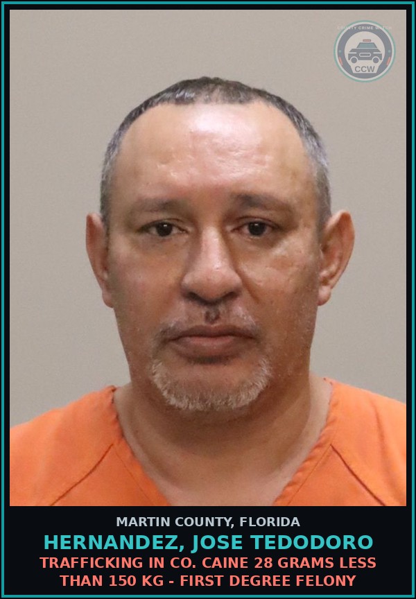 Booking mugshot of Hernandez, Jose Tedodoro in Martin County