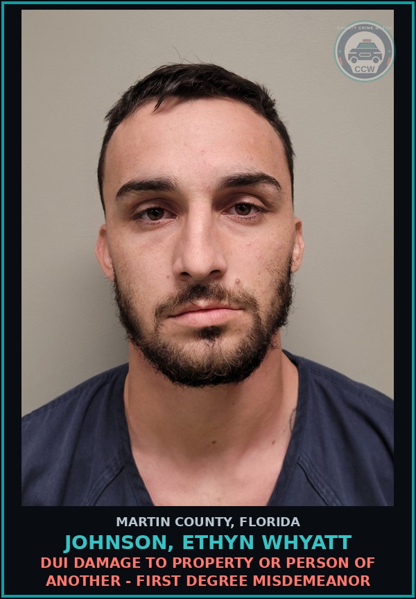 Booking mugshot of JOHNSON, ETHYN WHYATT in Martin County