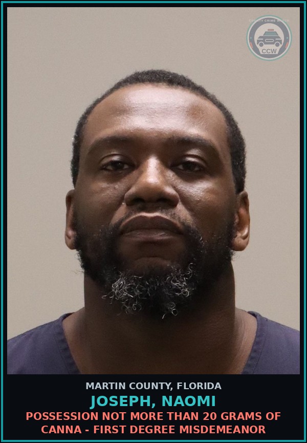 Booking mugshot of JOSEPH, NAOMI in Martin County