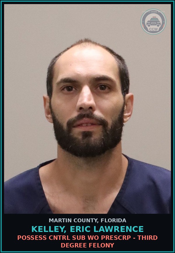 Booking mugshot of KELLEY, ERIC LAWRENCE in Martin County